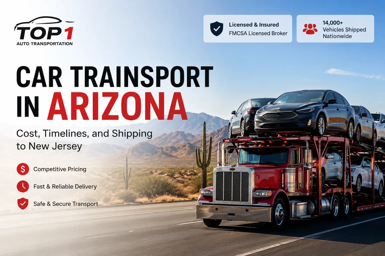 Car transport in Arizona — cost, timelines, and shipping to New Jersey