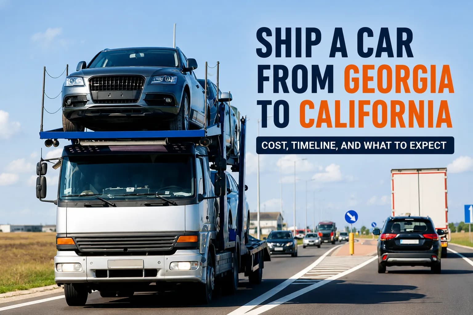 Ship a car from Georgia to California — cost, timeline, and what to expect