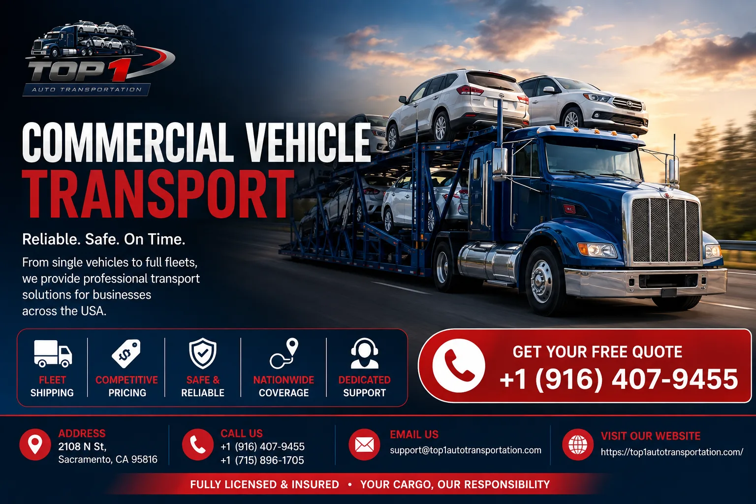 Commercial vehicle transport — fleet shipping, cost factors, and how it works